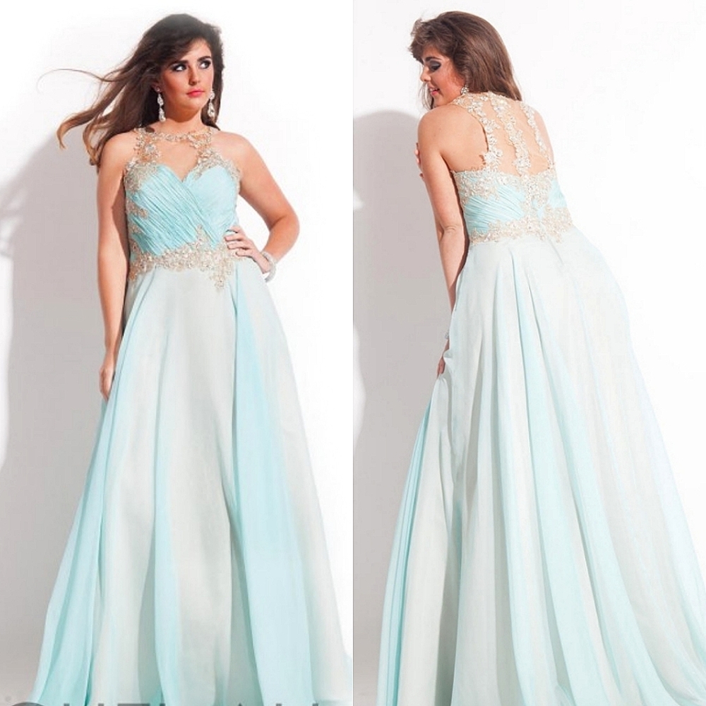 NWT Rachel Allan Mint & Nude Floral Goddess Gown, Sz 28